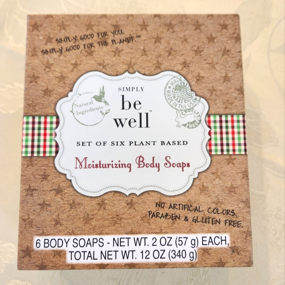Simply Be Well Set of 6 Plant-Based Soaps NIB